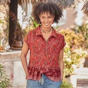 Sundance Calista Mixed Top, Size XS (v)